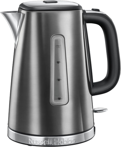Russell Hobbs Luna Jug Kettle & 2 Slice Toaster Kitchen Set (Grey) - Vibe Home