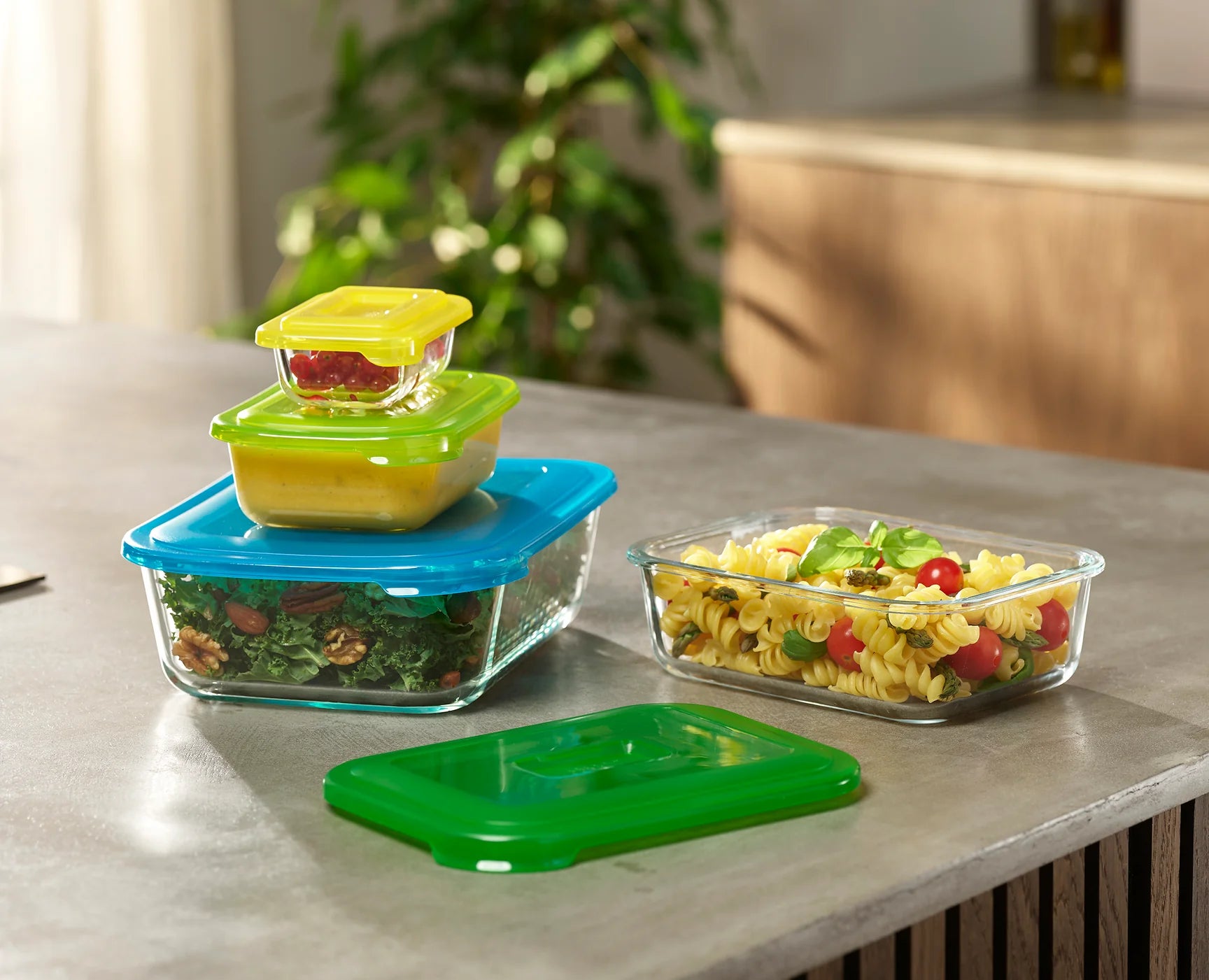 Joseph Joseph Nest Glass 4-piece Storage Containers Stackable Multicolour Set 81060 - Vibe Home