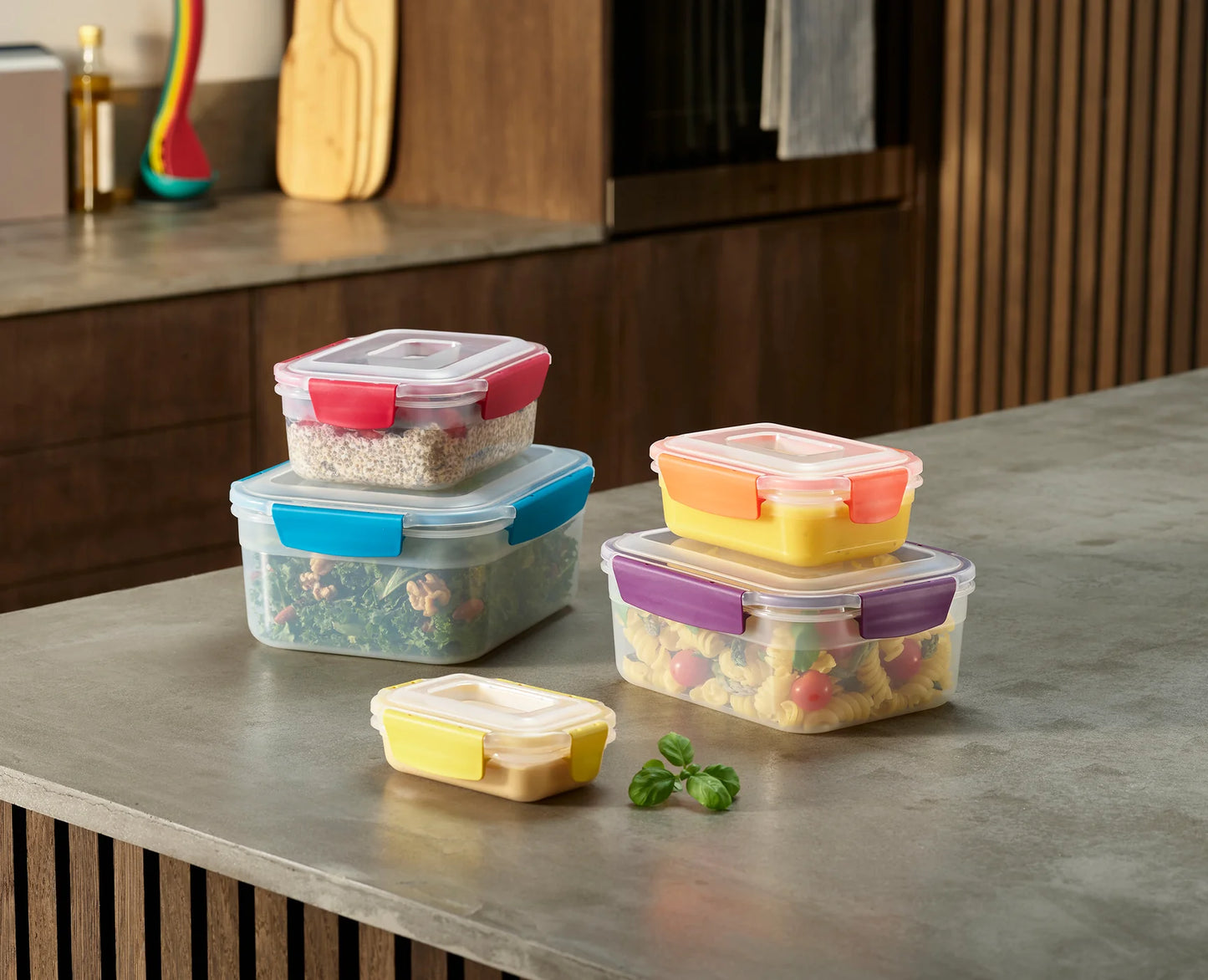 Joseph Joseph Nest Lock 5-Piece Plastic Food Kitchen Storage Container Set (Multicolour)