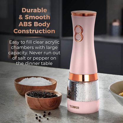 Tower 2 in 1 Electric Pink Salt and Pepper Mill Rose Gold T847004PNK