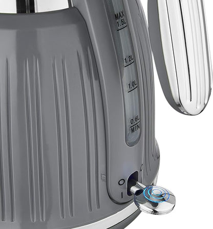 Swan Kettle & Toaster with Temperature Dial Kitchen Set (Grey)