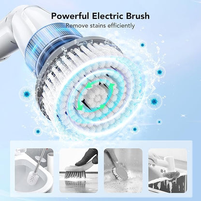 Cordless Spin Scrubber Cleaner Brush - Extendable Long Reach