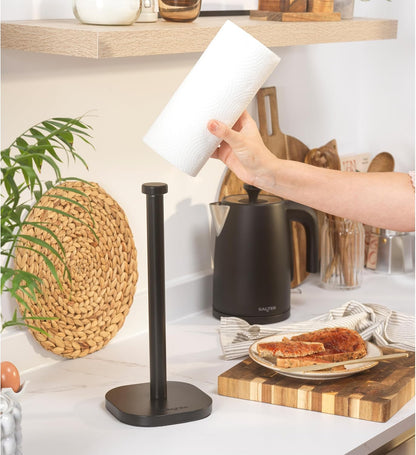 Salter Kuro Kettle, 4 Slice Toaster, Bread Bin, Canisters, Towel Pole & Mug Tree Set (Matte Black)
