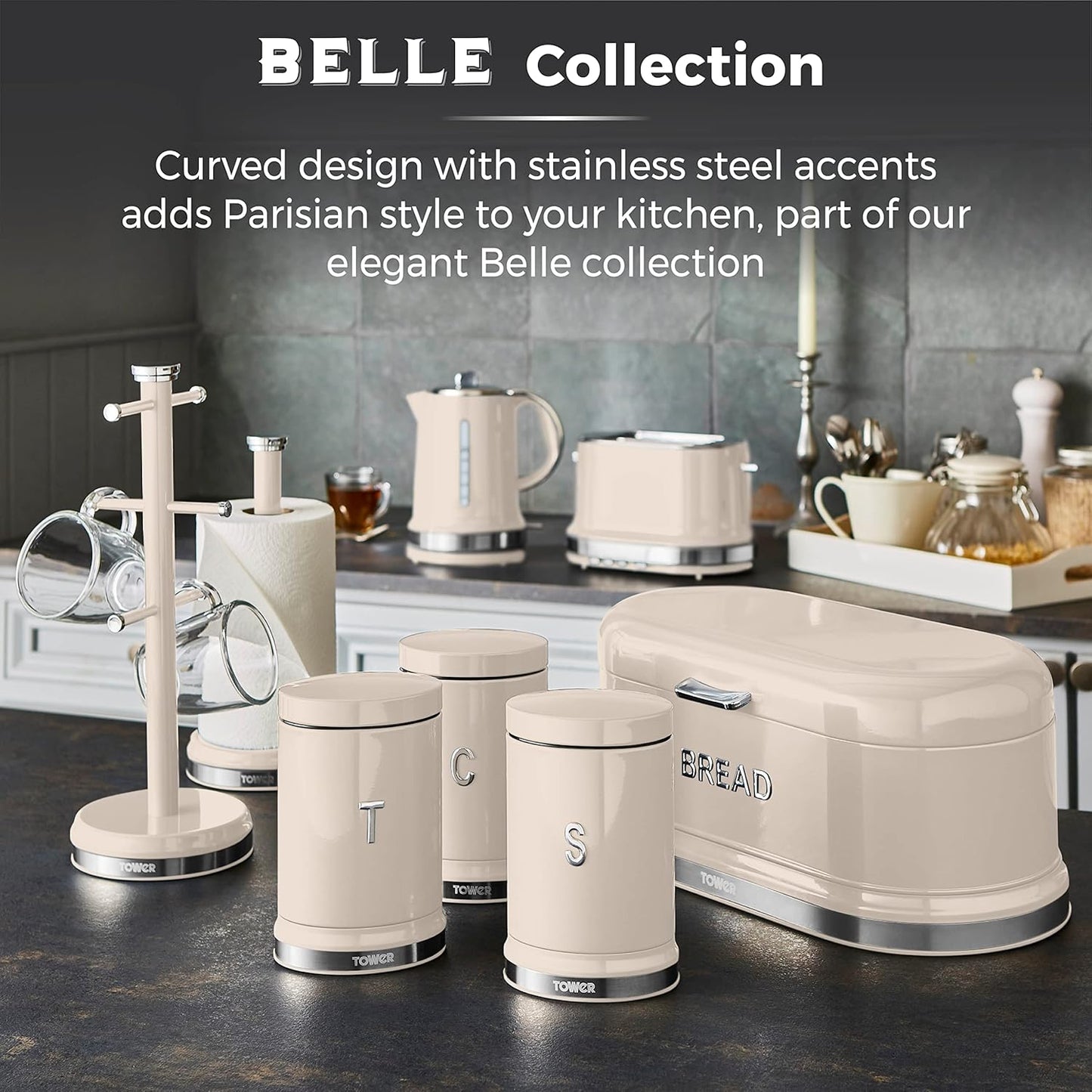 Tower Belle Kettle Rapid Boil T10049CHA - Chantilly Cream