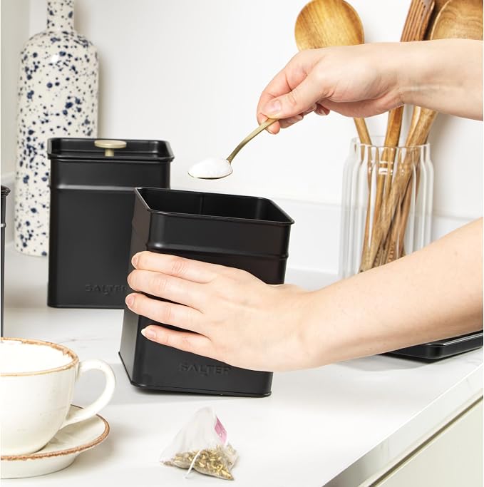 Salter Alchemy Tea, Coffee & Sugar Canister Set BW14370 (Black/Gold)