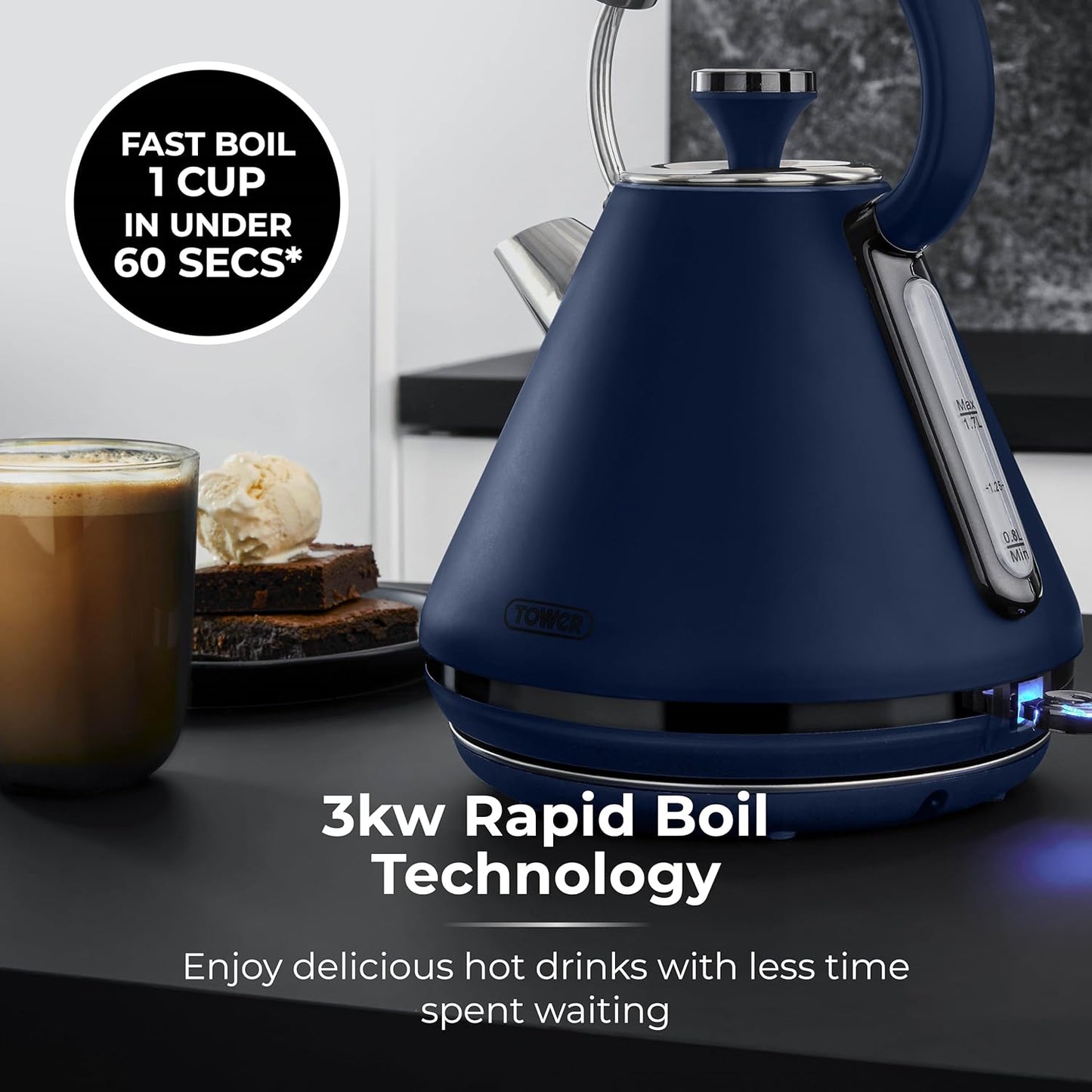 Tower Sera Pyramid Kettle 1.7L 3KW T10079MNB (Midnight Blue)