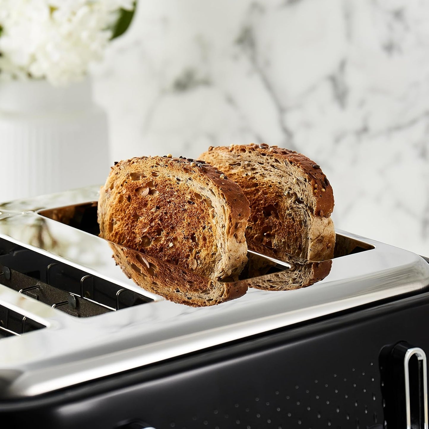 Swan Elegance 4 Slice Toaster Wide Slots ST19025BLK (Black)