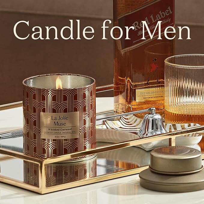 La Jolie Muse Luxury Scented Candles (Wooden Pine/Caramel/Woody Leather)