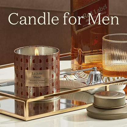 La Jolie Muse Luxury Scented Candles (Wooden Pine/Caramel/Woody Leather)