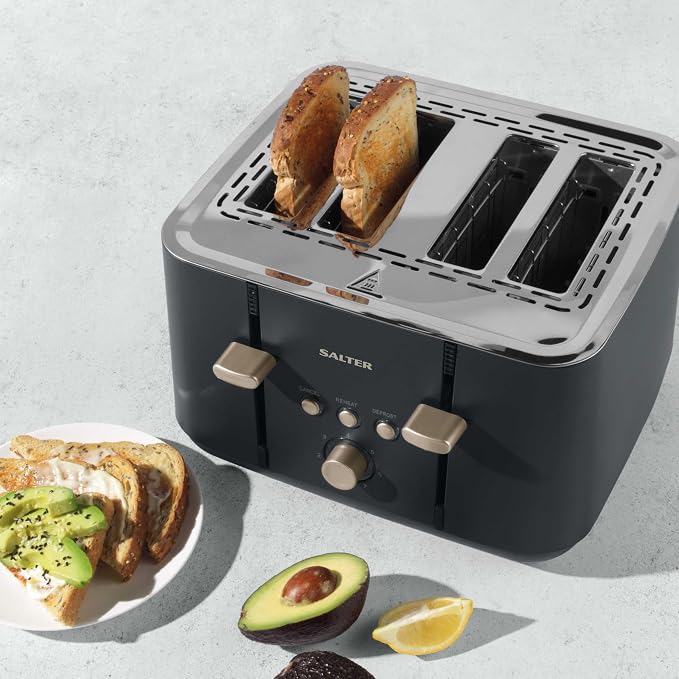 Salter Salter Marino Kettle, 4 Slice Toaster & Canister Kitchen Set (Grey/Blue)