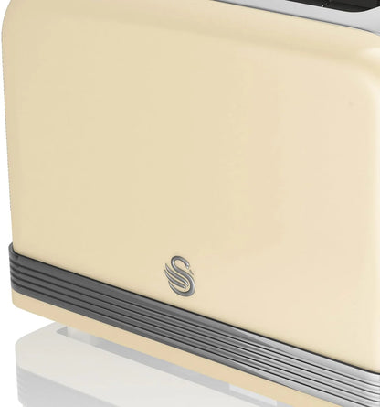 Swan Retro Kettle & 2 Slice Toaster Kitchen Set (Cream)