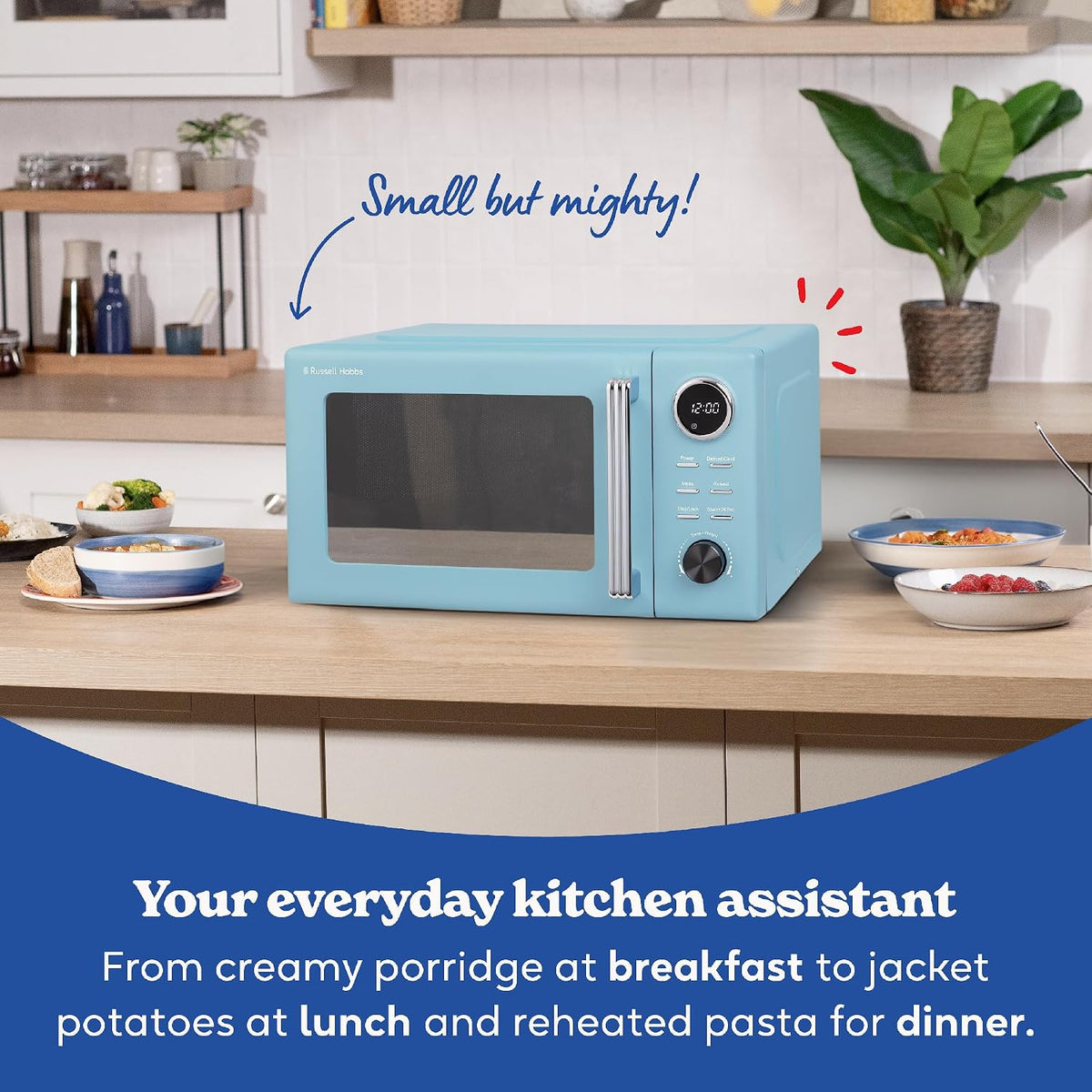 Russell Hobbs Hanley 20L 800W Digital Microwave RHMD838RB (Retro Blue)