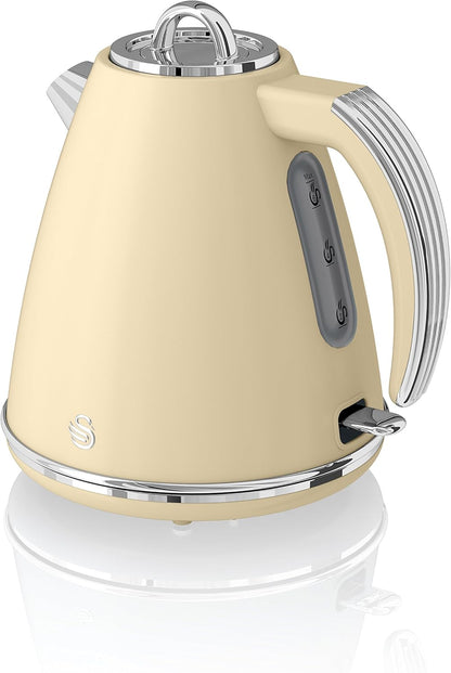 Swan Retro Kettle & 4 Slice Toaster Kitchen Set (Cream)