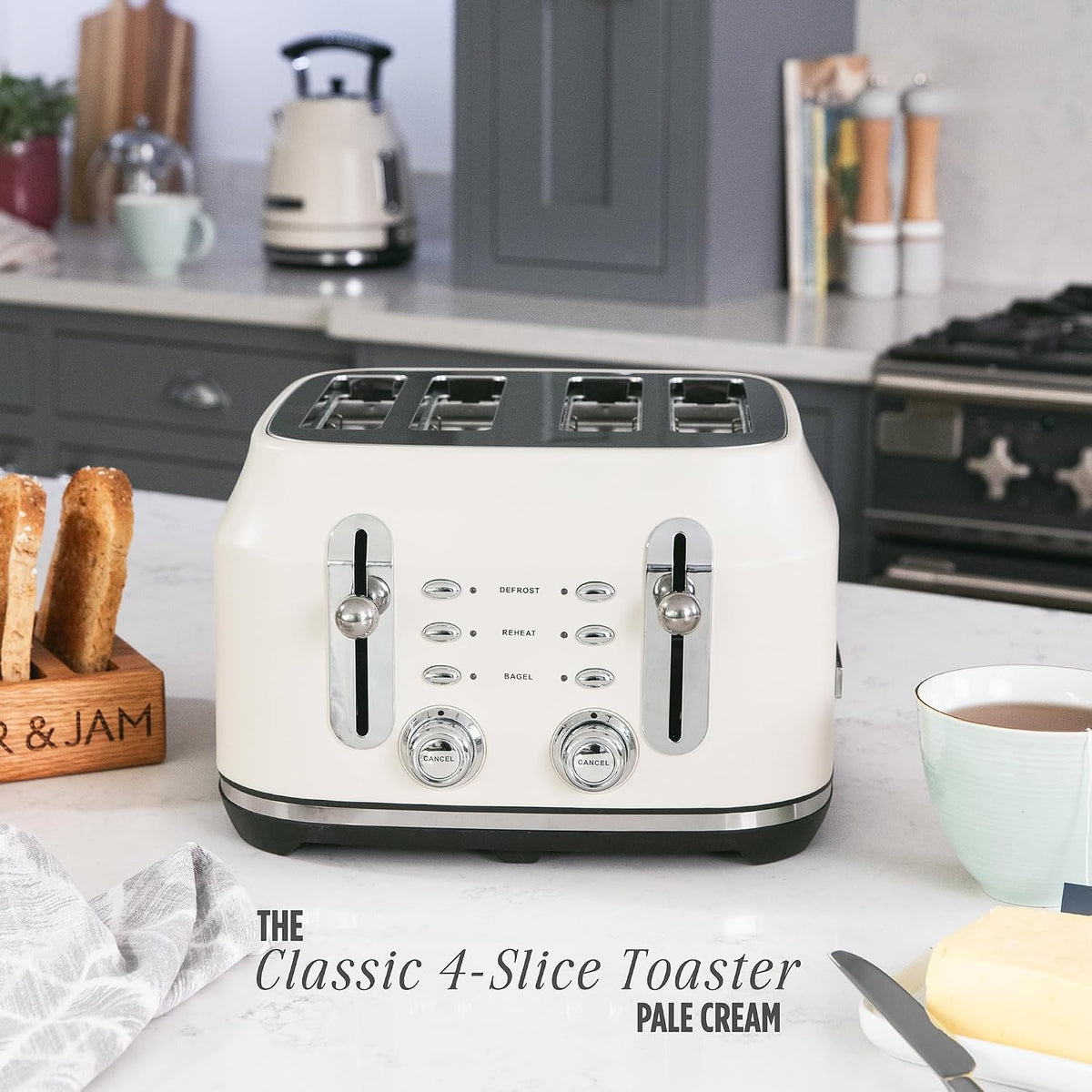 Rangemaster Classic 4 Slice Toaster RMCL4S304CM (Matt Pale Cream)