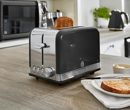 Swan Retro 2 Slice Toaster ST19010BN (Black)