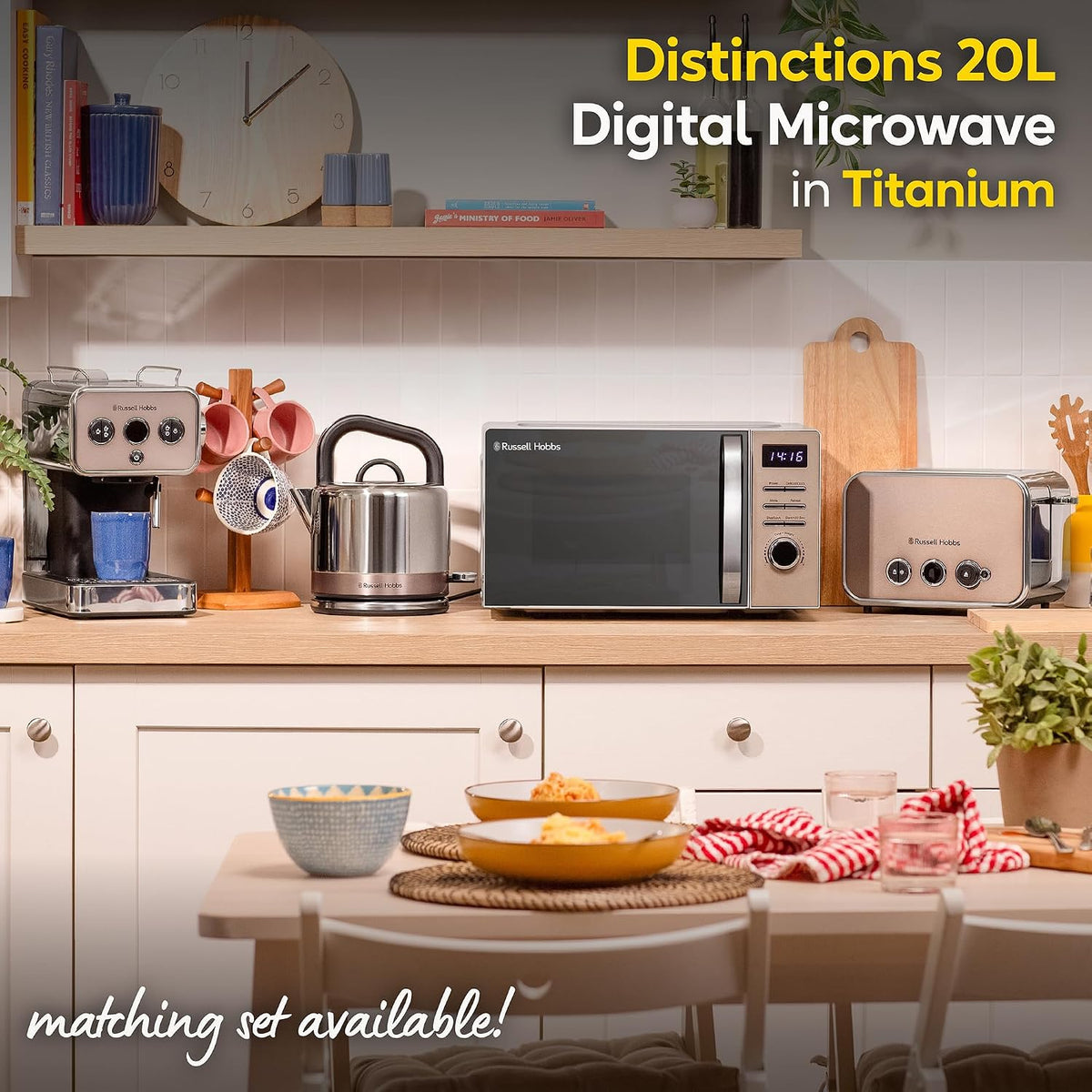 Russell Hobbs Distinctions 20L 800W Digital Microwave RHMD832T (Titanium)