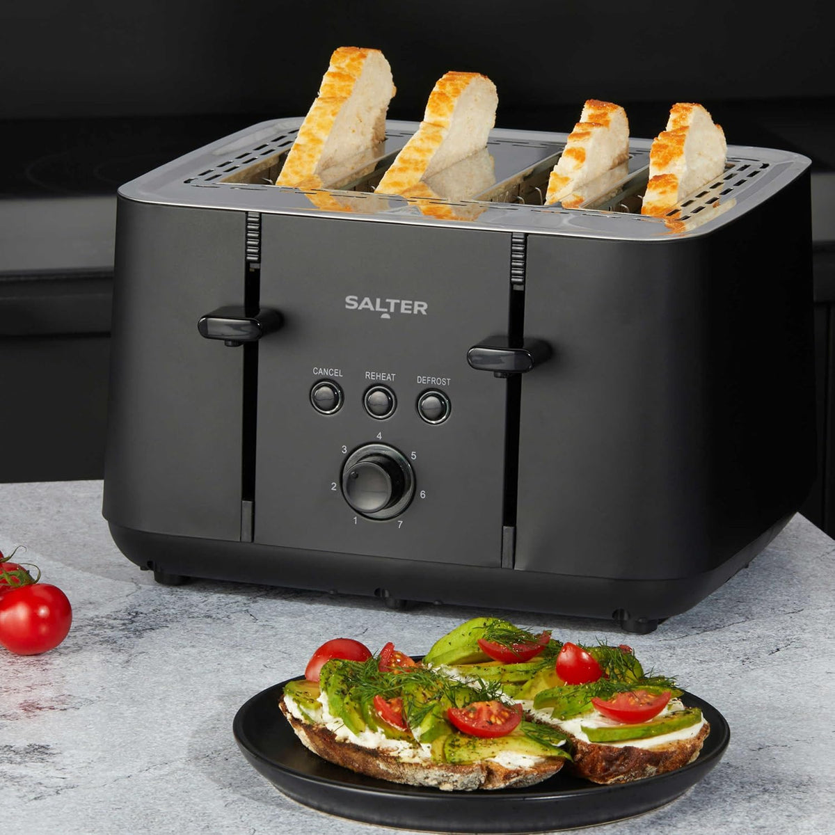 Salter Kuro 4 Slice Toaster EK5565MBLKF (Matte Black)