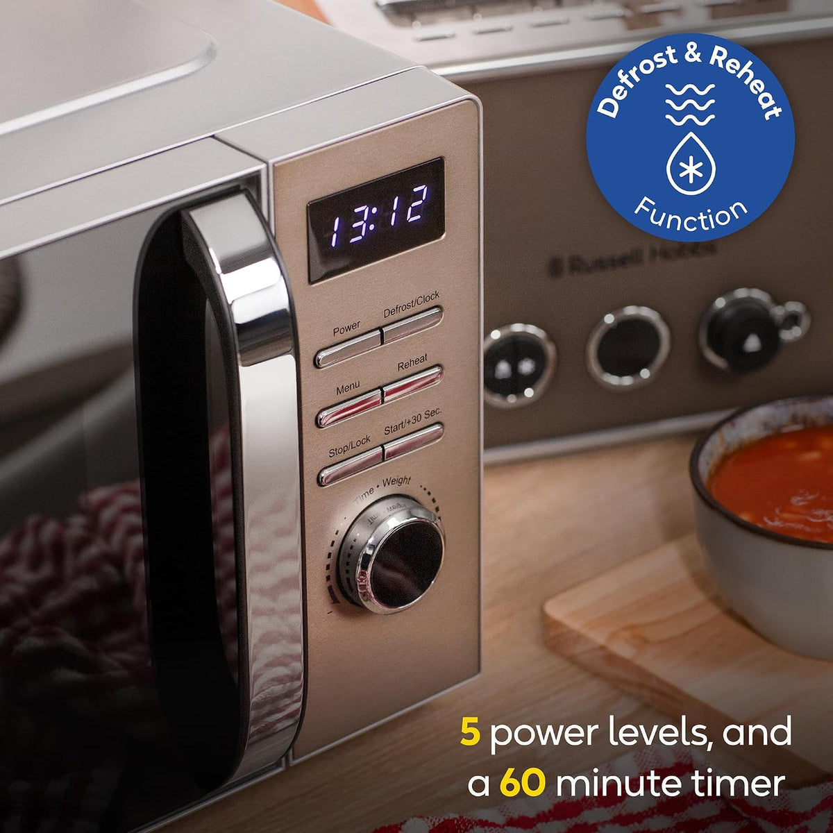 Russell Hobbs Distinctions 20L 800W Digital Microwave RHMD832T (Titanium)
