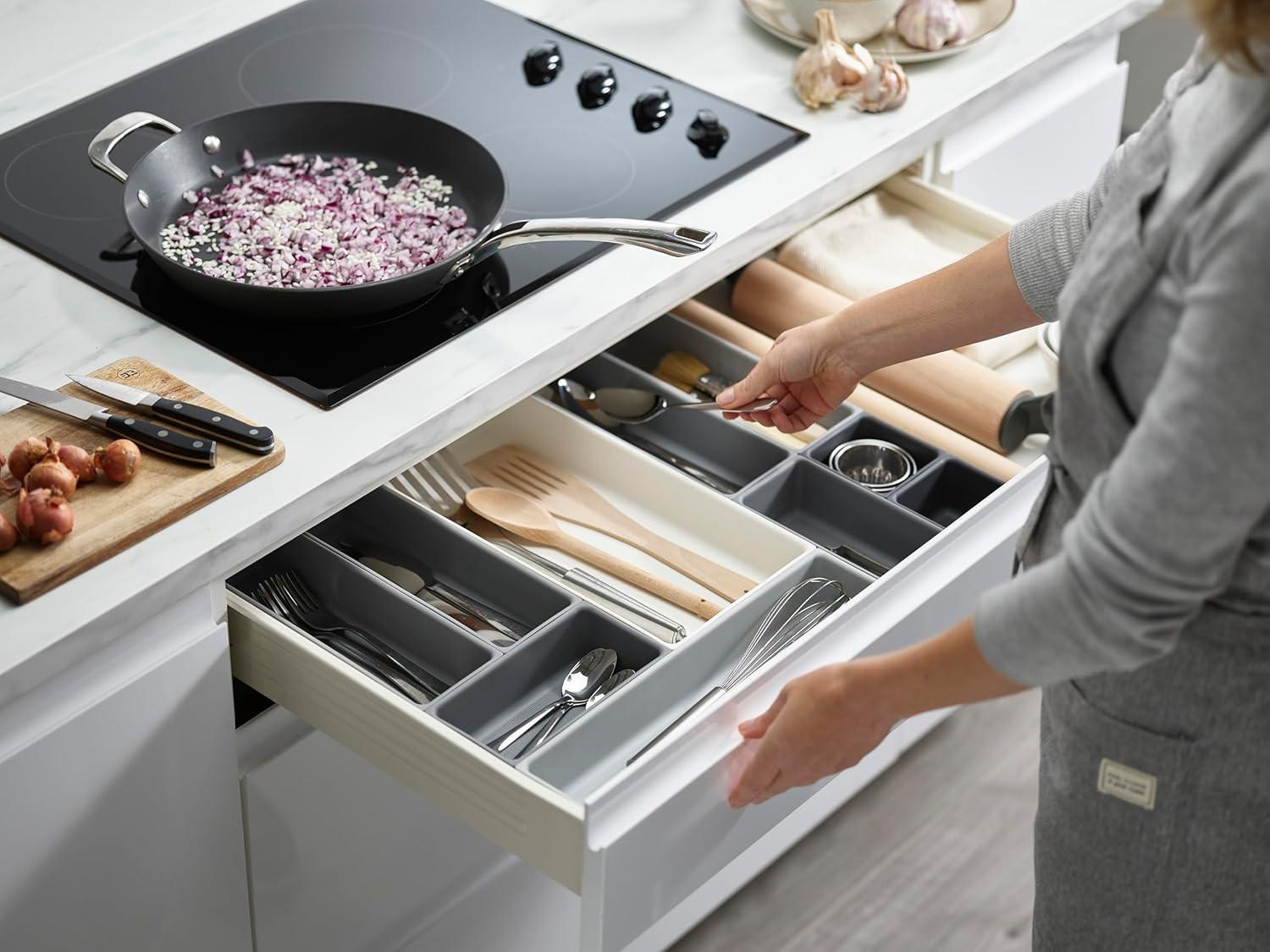 Joseph Joseph Blox 10-piece Grey Plastic Storage Trays Drawer Organiser 85200 - Vibe Home