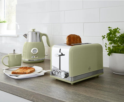 Swan Retro 2 Slice Toaster Wide Slots ST19010GN (Green)