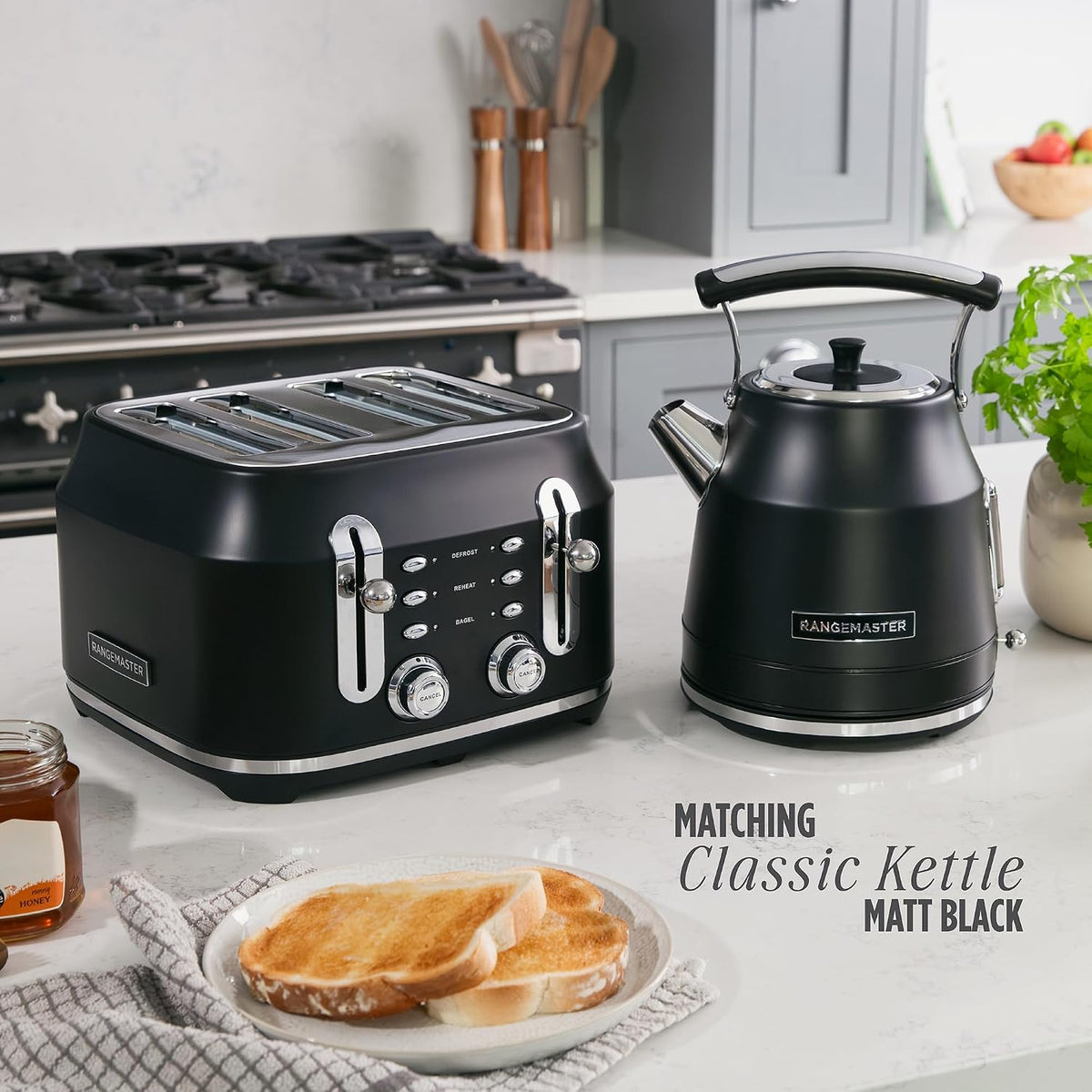 Rangemaster Classic 4 Slice Toaster RMCL4S304BK (Matt Black)