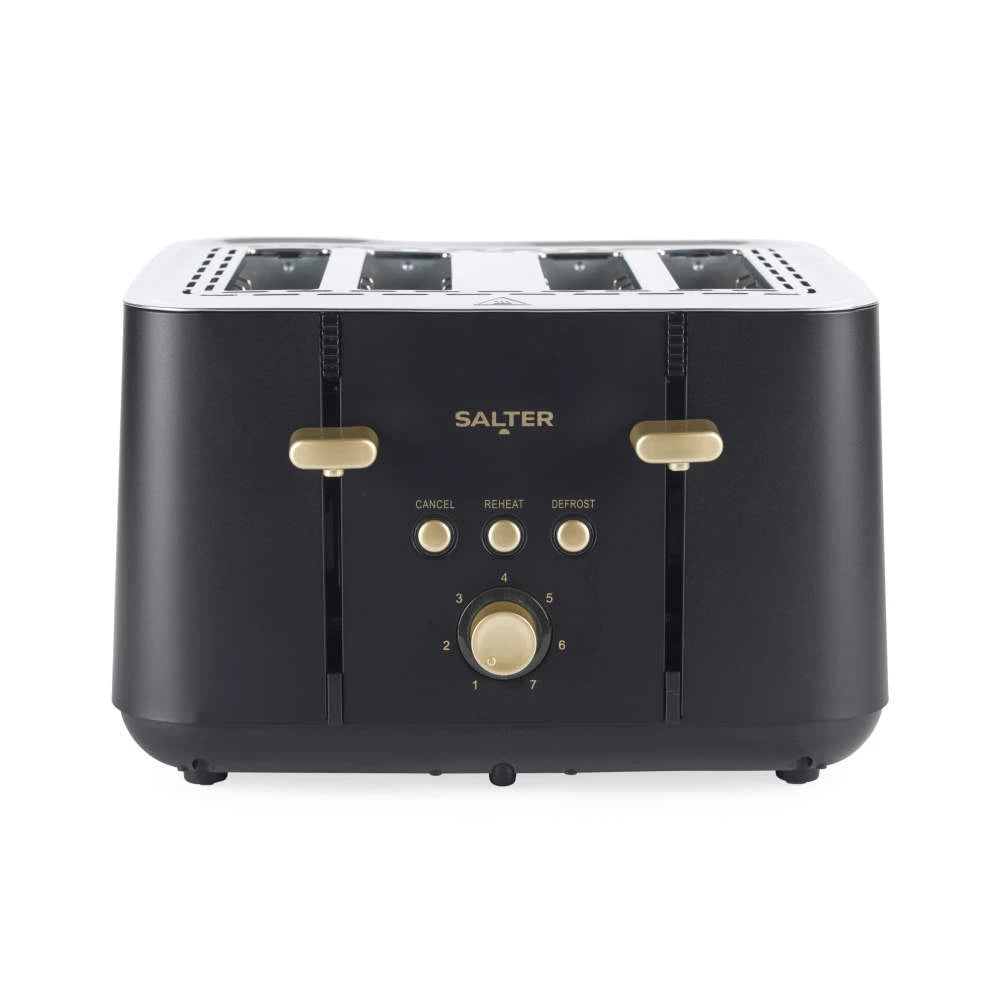 Salter Alchemy Kettle & 4 Slice Toaster (Black/Gold)