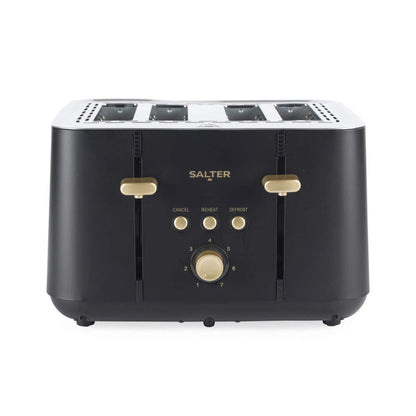 Salter Alchemy Kettle & 4 Slice Toaster (Black/Gold)