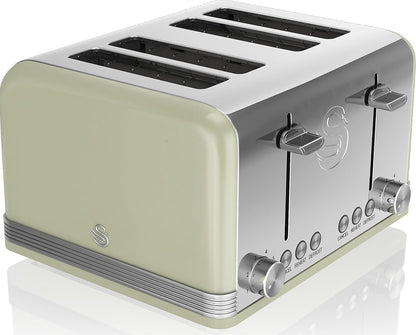 Swan Retro 4 Slice Toaster Extra Wide Slots ST19020GN (Green)