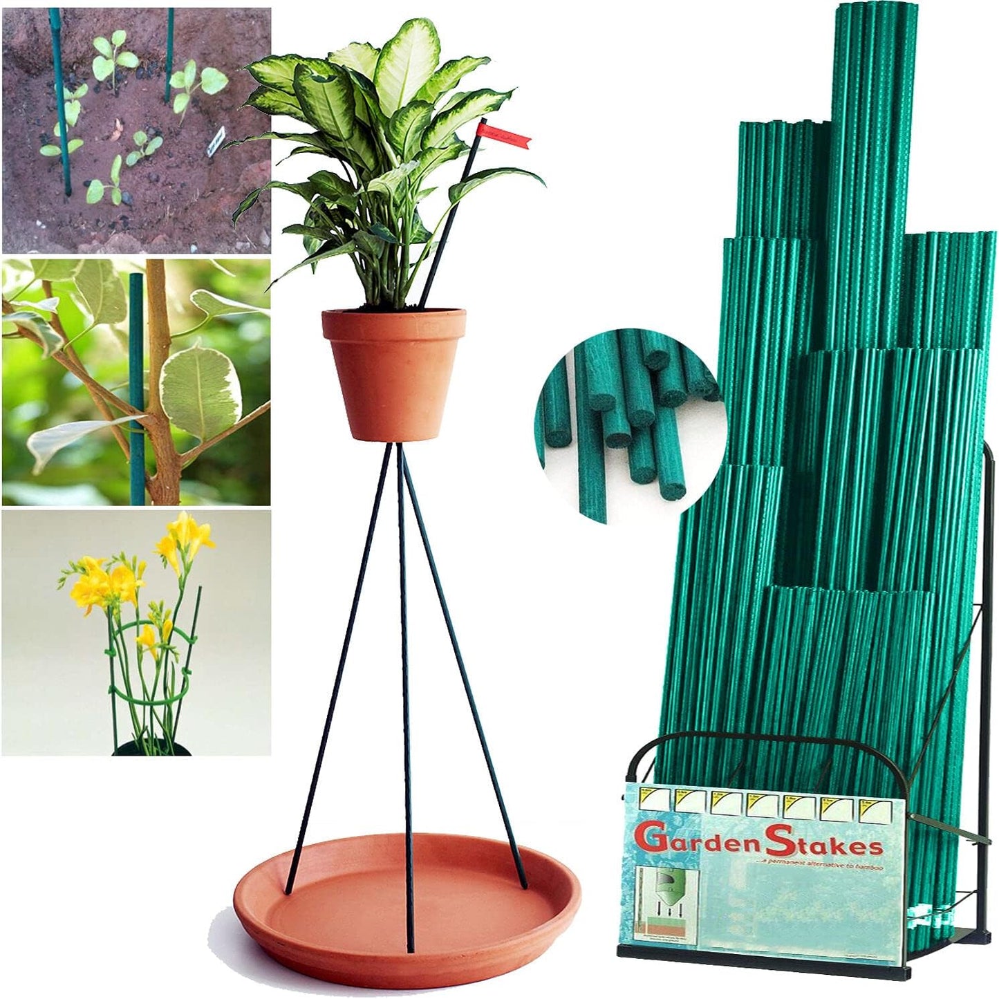 100 Plant Support Sticks Bamboo for Flowers Orchid Stakes