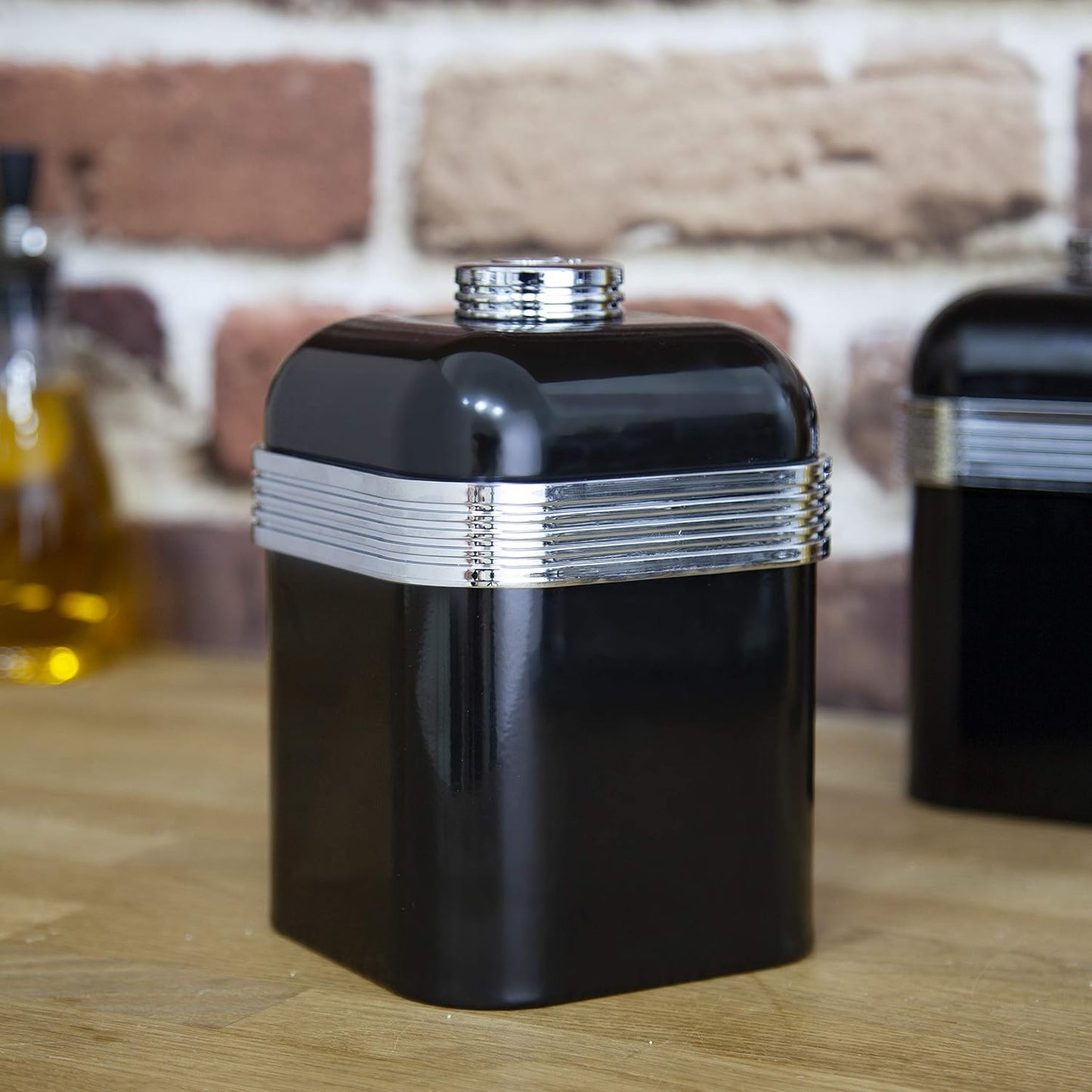 Swan Retro Bread Bin & Canisters Kitchen Storage Set (Black) Bread Bin & Canister Sets