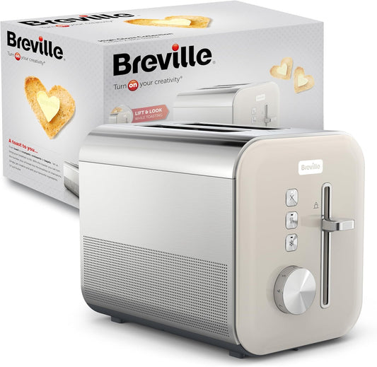 Breville High Gloss 2 Slice Toaster Stainless Steel VTT967 (Cream)