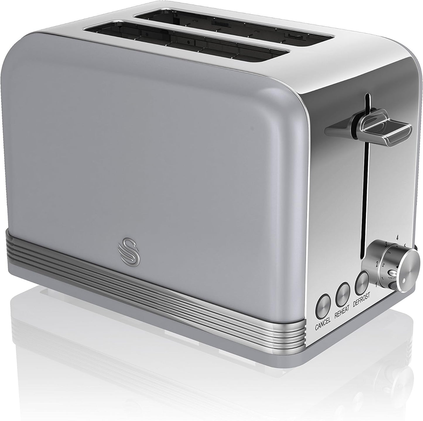 Swan Retro 2 Slice Toasters Grey Toaster Large Slots