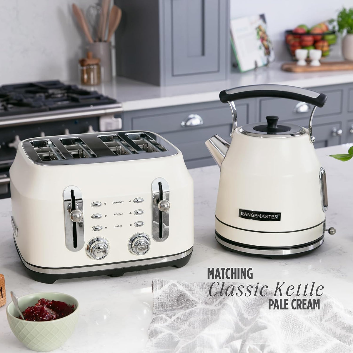 Rangemaster Classic 4 Slice Toaster RMCL4S304CM (Matt Pale Cream)