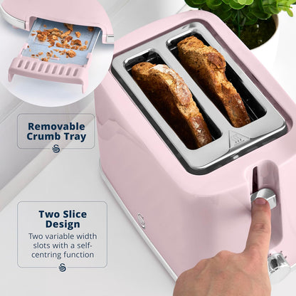 Swan Windsor 2 Slice Toaster ST14071PNK (Pink)