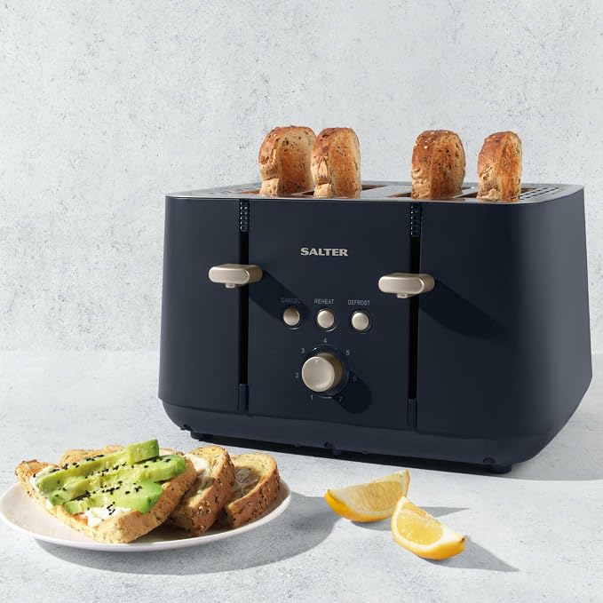 Salter Salter Marino Kettle, 4 Slice Toaster & Canister Kitchen Set (Grey/Blue)