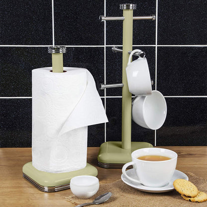 Swan Green Kitchen Set Kettle Toaster Bread Bin Canisters Towel Pole Mug Tree Retro