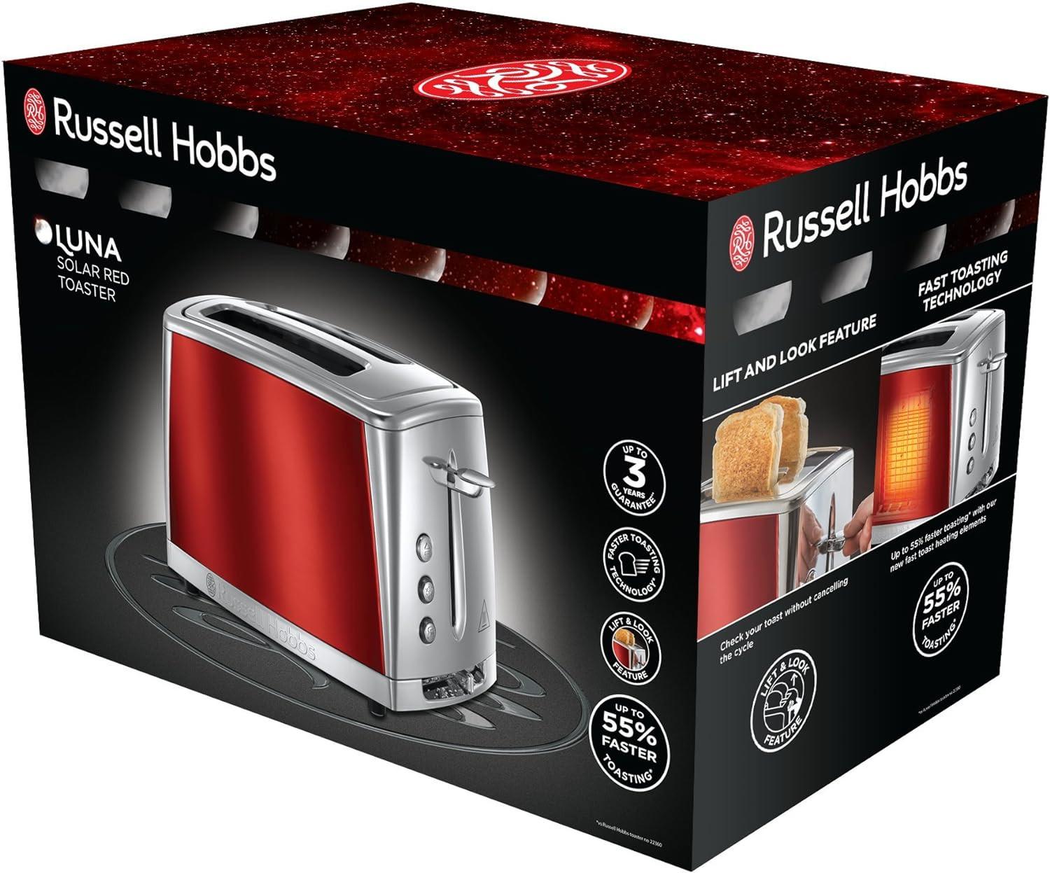 Russell Hobbs Luna 2 Slice Toaster 23220 (Red).