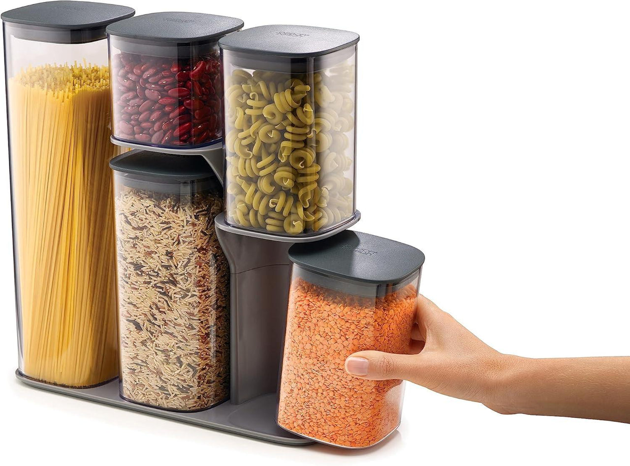 Joseph Joseph 5-piece Grey Podium Airtight Kitchen Food Storage Set 81071 - Vibe Home