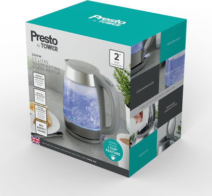 Tower Presto Glass Kettle PT10040GRY (Transparent)