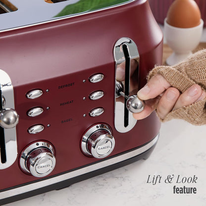 Rangemaster Classic 4 Slice Toaster RMCL4S304BU (Bordeaux Red)