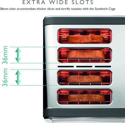 Dualit Architect Stainless Steel 4 Slice Toaster 46526 (Grey Trim)