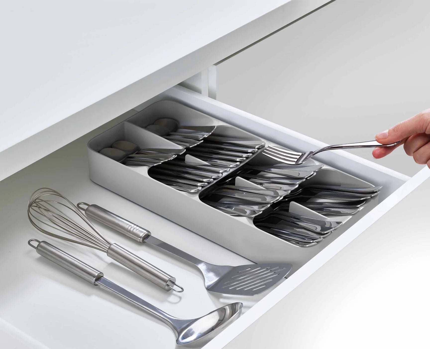 Joseph Joseph Grey DrawerStore Large Compact Cutlery Organiser 85152 - Vibe Home