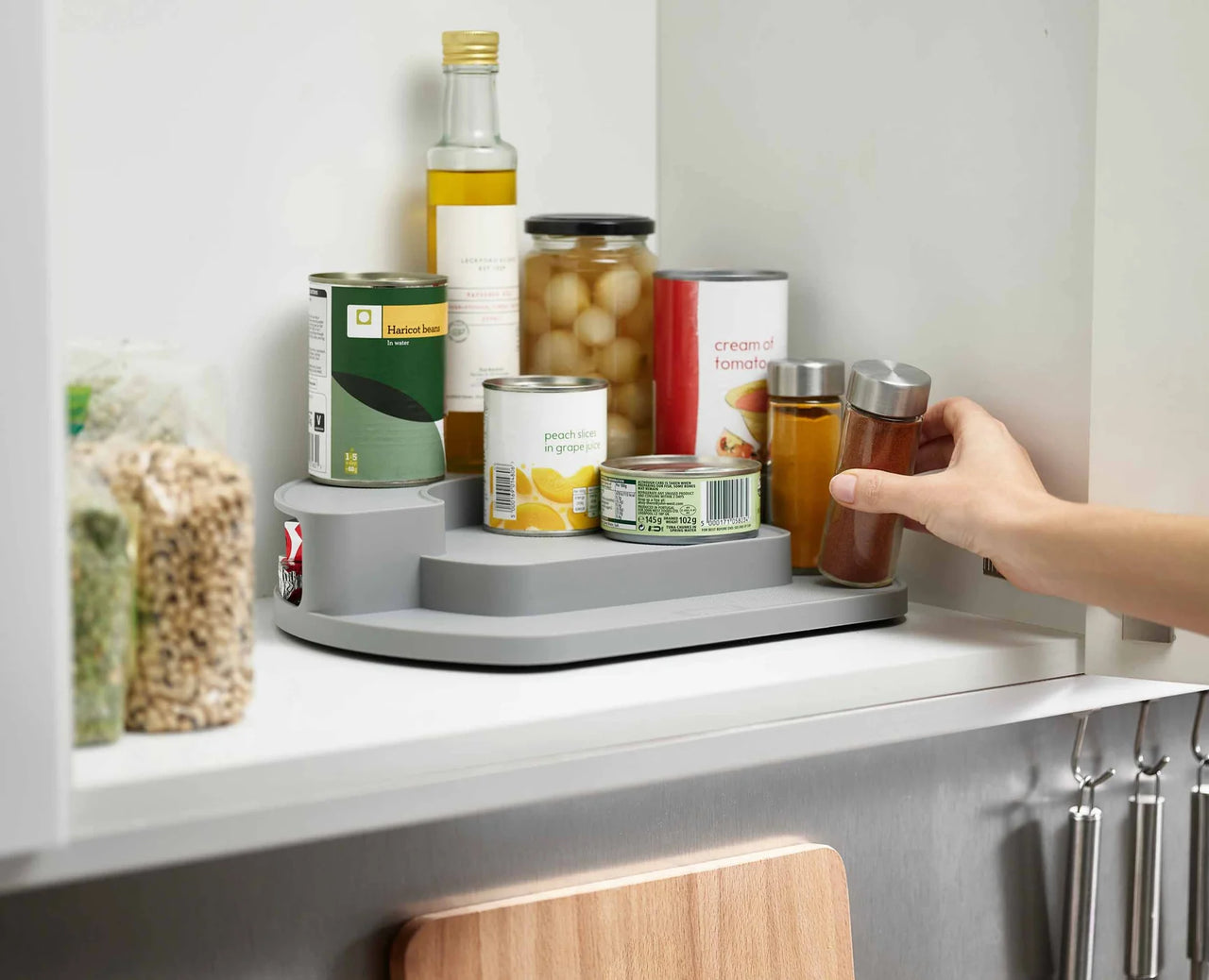 Joseph Joseph CupboardStore Rotating Organiser for Kitchen Cupboard (Grey) - Vibe Home