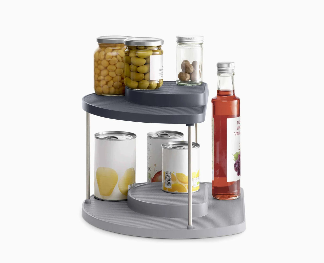 Joseph Joseph Grey CupboardStore 2-Tier Rotating Cupboard Food Organiser 85196 - Vibe Home
