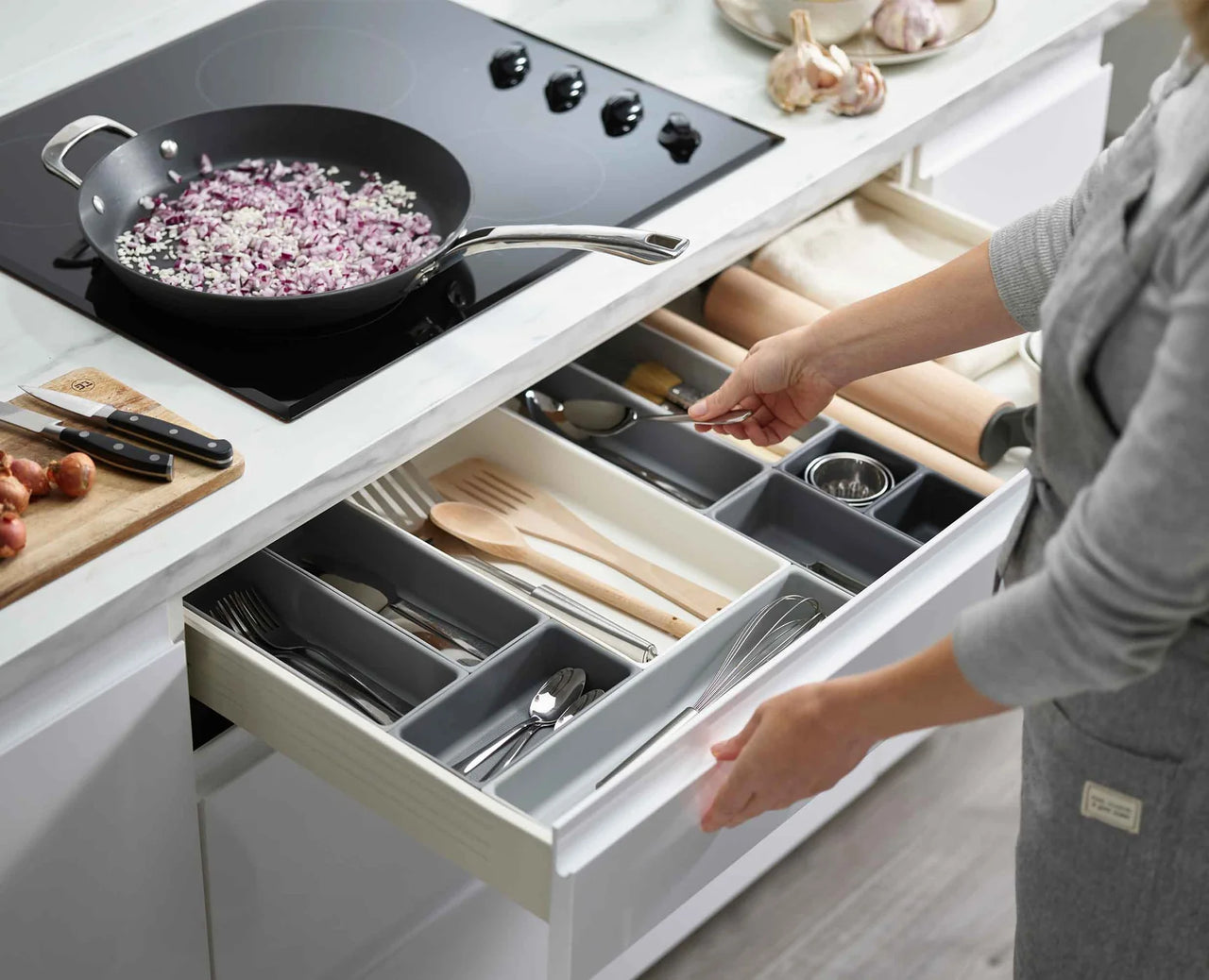 Joseph Joseph Blox 10-piece Grey Plastic Storage Trays Drawer Organiser 85200 - Vibe Home