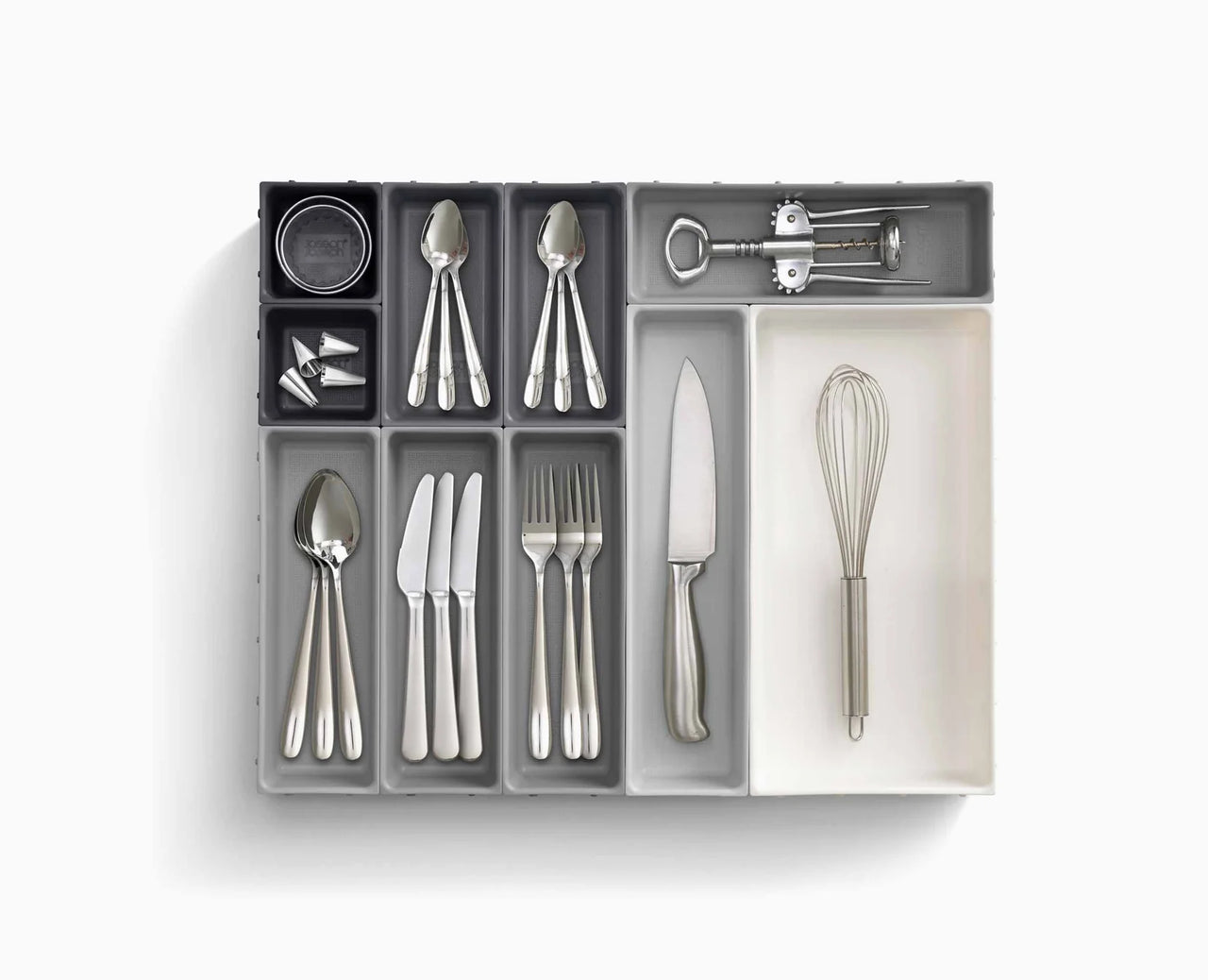Joseph Joseph Blox 10-piece Grey Plastic Storage Trays Drawer Organiser 85200 - Vibe Home