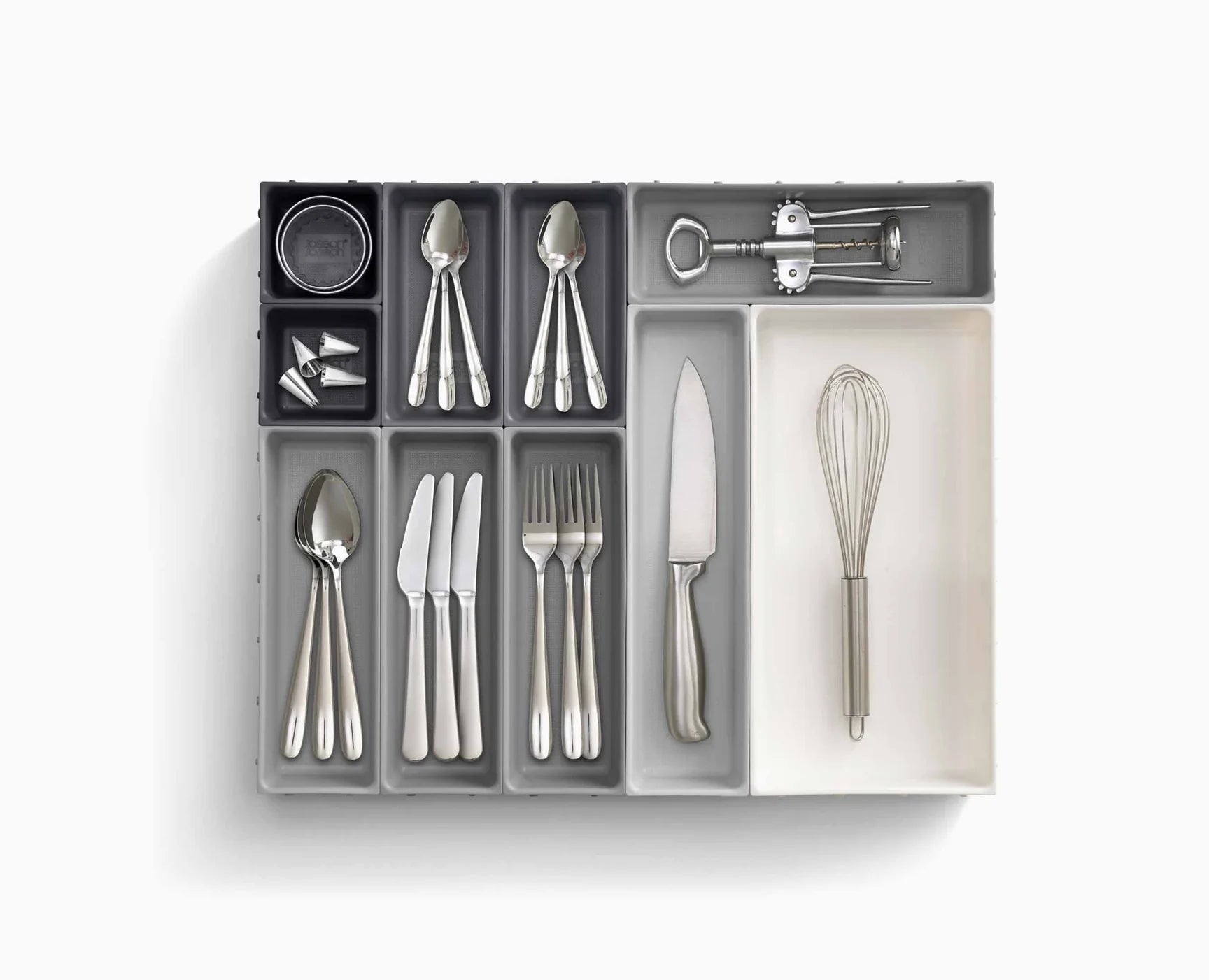 Joseph Joseph Blox 10-piece Grey Plastic Storage Trays Drawer Organiser 85200 - Vibe Home