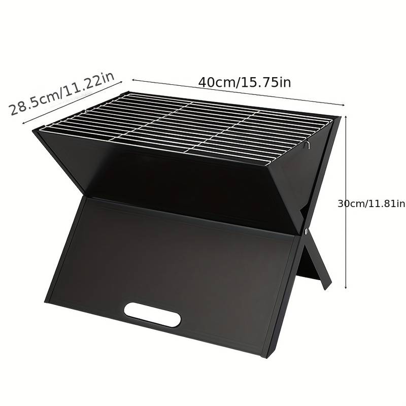 BBQ Grill Basket Portable - Folding - Mini Barbecue Grill Outdoor - Double Charcoal Grill - Ideal for Camping Cooker and Garden Parties