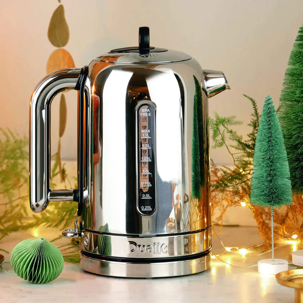 Dualit Classic Kettle & 4 Slice AWS Toaster Kitchen Set Silver (Stainless Steel).