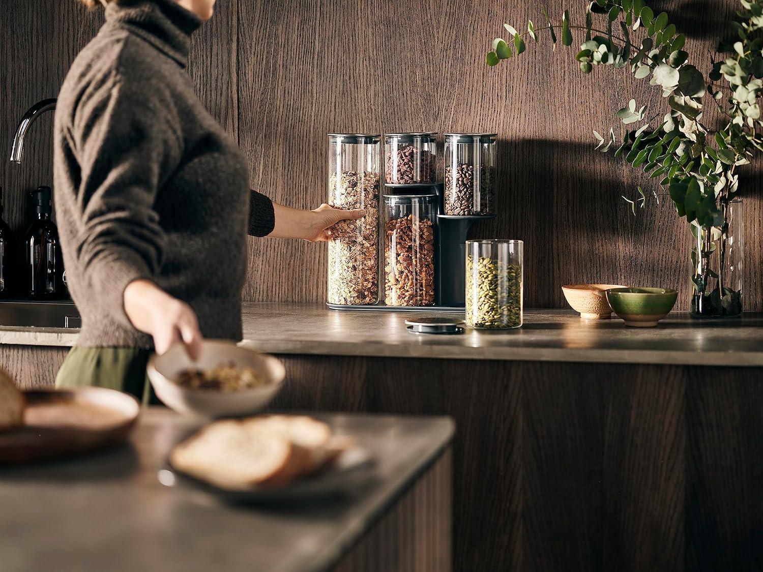 Joseph Joseph 5-piece Podium Airtight Kitchen Food Storage Set 95035 (Steel) - Vibe Home